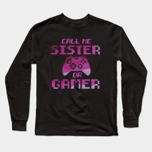 Retro gamer girl t-shirt design Long Sleeve T-Shirt